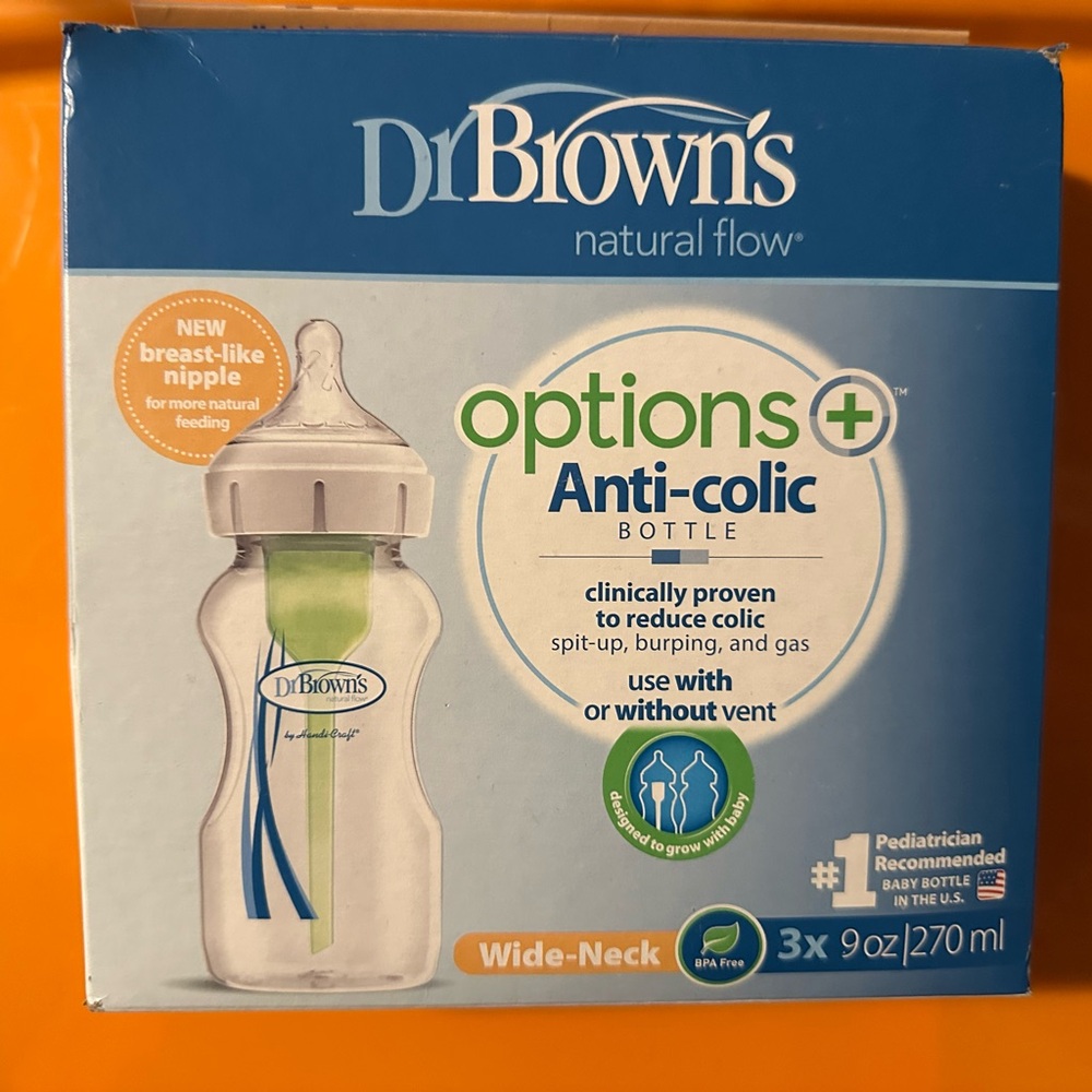 **NEW* Dr. Brown's Options+ Anti-Colic Baby Bottles - 9 oz - x3